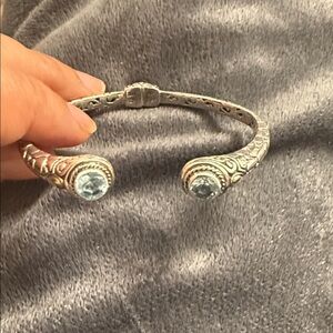Elegant Silver and Blue Gemstone Bracelet